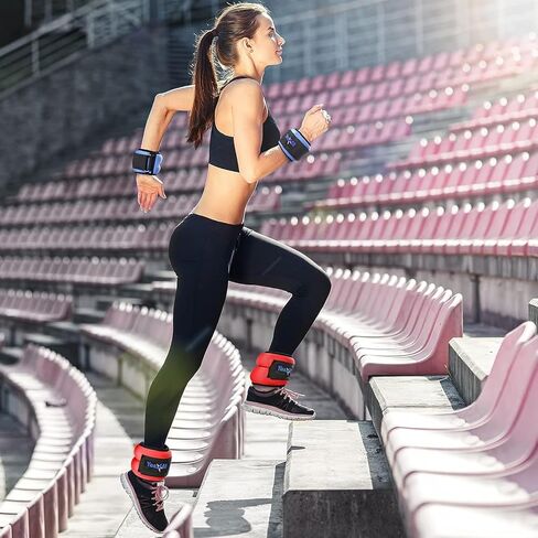 Yes4All Ankle Weights Pair Set with Adjustable Strap for Jogging, Gymnastics, Aerobics – from 2lbs to 10lbs in Kuwait