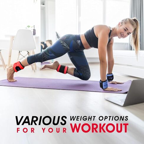 Yes4All Ankle Weights Pair Set with Adjustable Strap for Jogging, Gymnastics, Aerobics – from 2lbs to 10lbs in Kuwait