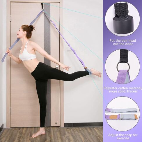 tchrules Door Leg Stretcher, Door Flexibility & Stretching Leg Strap - Great for Ballet Cheer Dance Gymnastics or Any Sport Leg Stretcher Door Flexibility Trainer Premium Stretching Equipment in Saudi Arabia