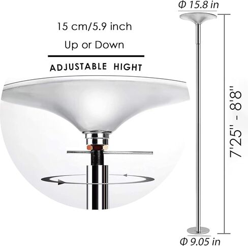 أقطاب متجرد للمنزل، عمود رقص ثابت لغرفة النوم، 45 مم قابل للإزالة للمبتدئين والمحترفين، عمود رقص للمنزل وصالة الألعاب الرياضية ونادي الحفلات، شديد التحمل بحد أقصى 400 رطل in Kuwait