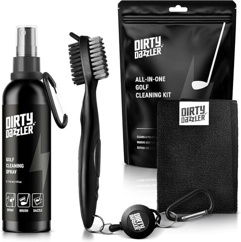 Golf Club Cleaning Kit - Includes a Groove Cleaner Tool with Golf Club Cleaner Brush, Towel and Golf Club Cleaner Spray. in Saudi Arabia