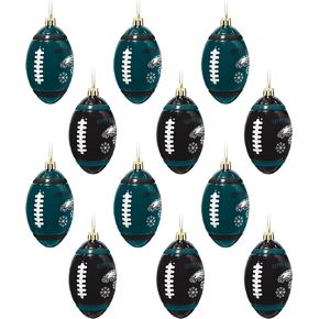 FOCO Philadelphia Eagles NFL 12 Pack Football Ornament Set