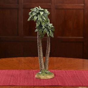 THREE KINGS GIFTS THE ORIGINAL GIFTS OF CHRISTMAS Realistic Palm Tree Polystone Table Top Nativity Figurine - 10 inch Scale