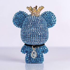 Cute Car Accessories, Bling Crystal Bear Car Air Freshener With Vent Clip,Rhinestone Aesthetic Car Decor Interior Decoration (BLACK)