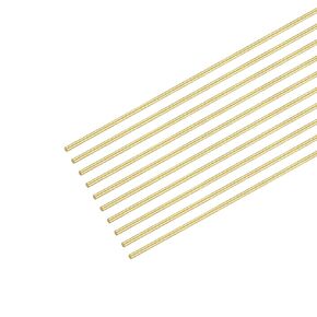 MECCANIXITY 0.5mm x 400mm, Brass Round Wire, Solid Brass Wire, Assorted Half Hard Wire for DIY Jewelry Making,Pack of 10