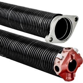 Pair of Garage Door Torsion Springs, Electrophoresis Black Coated, 17,000 Cycles (A Pair with Tools, 0.218 X 2'' X 26'') Glove & Winding Bar