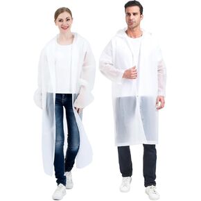 Rain Ponchos for Adults Reusable 2 Pack EVA Raincoats for Women Men 100%/20% Extra thicker with Cuff Size Adjusters