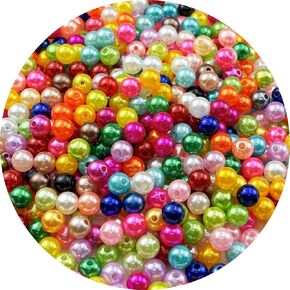 4000pcs Pearl Beads for Crafts 3mm Resin Pearl for Jewelry Making Round Bulk Pearls Beads with Hole for Sewing Crafts Decoration Necklaces Bracelets Earrings Making(White)