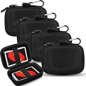 Sanwuta 4 Pcs Playing Card Case Hard EVA Travel Carrying Case for Classic Game Playing Card Box, 5 x 3.6 x 2.2 Inches (Not Including Cards)(Green)
