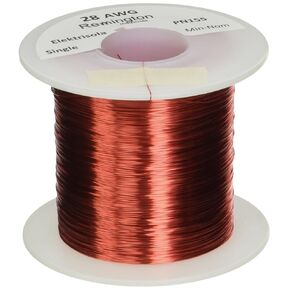 Remington Industries 28SNSP Magnet Wire, Enameled Copper Wire, 28 AWG, 1.0 lb, 2027' Length, 0.0135" Diameter, Red