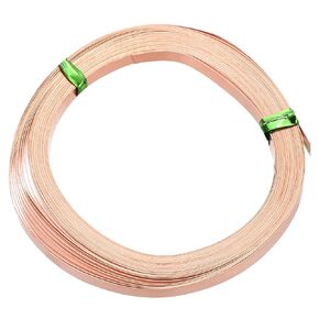 PATIKIL Flat Copper Wire, 1 Roll 32Gauge/0.2x3mm 6m/19.69ft Bendable Flat Craft Wire for Jewelry DIY Making Earring Beading Garden Plants, Copper