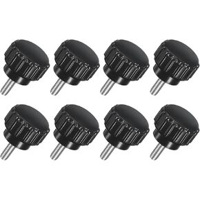 uxcell 8Pcs M5 x 25mm Knurled Clamping Knob, 304 Stainless Steel Thumb Screw Clamping Knob Round Hand Threaded Hand Bolt Stud Knob 18mm Dia for Machinery