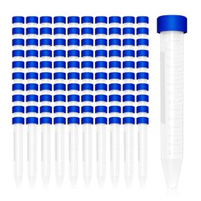 50ml Plastic Centrifuge Tubes with Screw Cap, 50 PCS 50ml Self-Standing Plastic Test Tube Conical Tubes with Cap