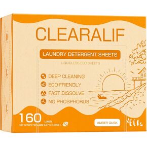 CLEARALIF Laundry Detergent Sheets (480 Loads), Fresh Linen,Great For Travel,Apartments, Dorms,CLEARALIF Laundry Detergent Strips Eco Friendly & Hypoallergenic (Pack of 3)