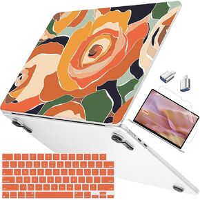 Mektron Ultra Thin Armor Case Compatible with MacBook Air 13.6 inch Printed Cover 2025-2022 M4 M3 M2 A3240 A3113 A2681, Protective Hard Shell with Fold Kickstand, Astronauts