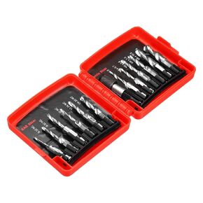 uxcell 13pcs Combination Drill Tap Bit Set, SAE 6-32NC to 1/4-20NC Metric M3 to M10 Thread Taps with Quick Change Adapter, Screw Threading Drilling Tapping Tool Kit
