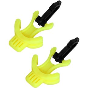 Scuba Octo Plug, Plastic Regulator Octopus Retainer, Diving Mouthpiece Holder with Black Plastic Clip, 2 PCS, Yellow/Orange