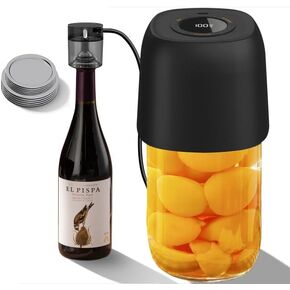 Mason Jar Vacuum Sealer, 3 in 1 Automatic Vacuum Sealer for Jars with Food Vacuum Pump & Wine Saver Pump, Jar Vacuum Sealer for Canning Jars with Wide and Regular Mouth Mason Lids