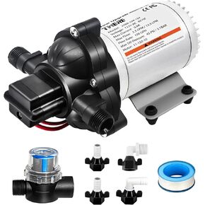 2088-594-154 Industrial Diaphragm Water Pump,198GPH,115V AC,1/2in,45PSI 3.3GPM Portable Electric Utility Industrial Pump for Beverage and Water Applications