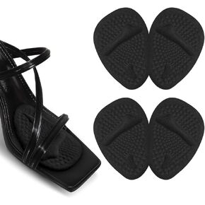 Metatarsal Pads Women, Reusable Ball of Foot Cushions (2 Pairs Black Gel Shoe Inserts), All Day Pain Relief & Comfort, No Slip Heel Grips Liners Shoe Pads for Loose Shoe, Blisters (One Size)