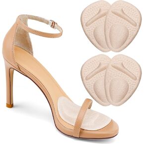 Ball of Foot Cushions, Metatarsal Pads Women, High Heels Non-Slip Comfort Pads, Shoe Support for Metatarsalgia Mortons Neuroma Pain Relief (2 Pairs,Beige)