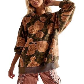 GGOOB Y2k Oversized Hoodies Women Vintage Camo Cheetach Print Hoodie Trendy Pullover Graphic Hooded Sweatshirt