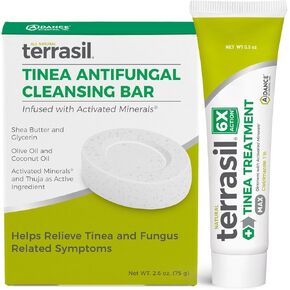 Terrasil Tinea Treatment 2-Product Ointment and Cleansing Bar System with All-Natural Activated Minerals 6X Tinea Fungus Fighting Power (14gm Tube + 75gm bar)