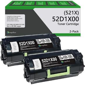 501X 50F1X00 Toner Cartridge (2-Pack, Black) Compatible 501X Extra High Yield Toner Cartridges Replacement for Lexmark MS510dn Toner MS410, MS510, MS610, MS415, MS610dn,MS610de Printer