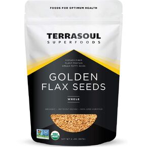 Terrasoul Superfoods Organic Golden Flax Seeds, 4 Lbs (2 Pack) - Fiber | Protein | Omega Fats…