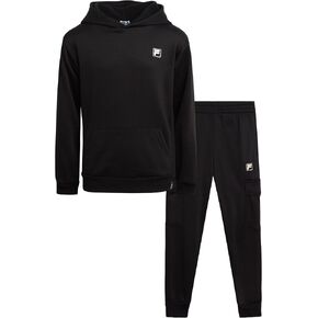 Fila Boys' Sweatsuit Set - 2 Piece Active Hoodie Sweatshirt and Jogger Sweatpants - Performance Activewear Set for Boys, 8-12