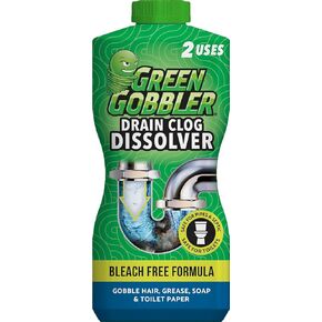 Green Gobbler Drain Clog Remover | Toilet Clog Remover | Dissolve Hair & Organic Materials from Clogged Toilets, Sinks and Drains | Drain Cleaner and Opener, 128 oz