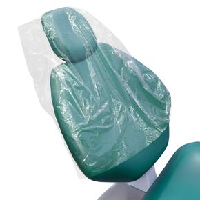 225PCs Half Dental Chair Covers 27-1/2" x 24" by VASTMED | Clear Dental Chair Covers Sleeve for Covering Chair | Waterproof Plastic Cover Sleeves to Cover Back and Headrest