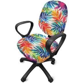 Office Chair Cover with Elastic Band Removable Protective Slipcover Universal Desk Chair Covers Rotating Chair High Elastic Fabric Armchair Slipcovers, Tie Dye Print