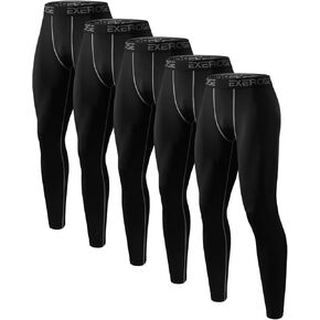 6,5,4 Pack Men’s Compression Pants Leggings Athletic Workout Baselayer Running Tights
