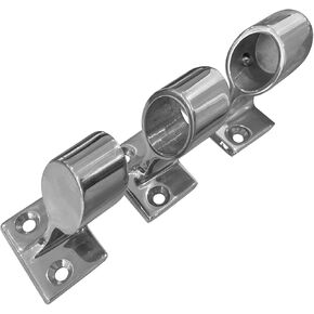 3 Pack Boat Hand Rail Fitting 60° Front/Center/End Bracket, 316 Stainless Steel Stanchion Pipe Marine Hardware for 7/8inch Tube OD