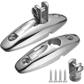 Quick Release Boat Bimini Top Swivel Deck Hinge 316 Stainless Steel, 360 Degree Swivel Deck Side Mount Hinge Include Screws(Pack of 2)