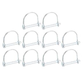 uxcell 12Pcs Coupler Pin, 0.25" ID 3.94" L Carbon Steel Square Trailer Pin Shaft Locking Pin for Farm Trailers Lawn Garden, Silver Blue