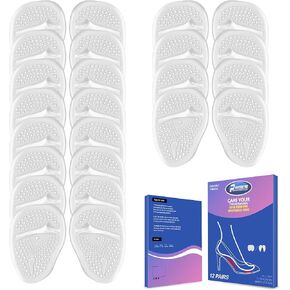 Metatarsal Pads for Women 6 Pairs Gel Ball of Foot Cushions, High Heel Inserts for Pain Relief Anti-Slip Invisible Design, High Heel Comfort Pads, All Day Pain Relief One Size Fits All