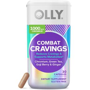 OLLY Combat Cravings, Metabolism & Energy Support Supplement, Chromium, Green Tea, Goji Berry, Ginger, Boost Energy - 30 Count