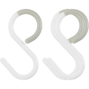 HARFINGTON 3pcs S Hooks 2.4" Plastic Hanging S Shaped Hooks Small S Hanger Closet Rod Hooks for Hanging Kitchen Utensils Cups Plants Jewelry Jeans Clothes Towels Tools, White
