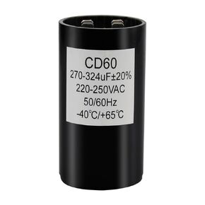 270-324 Mfd uF 220-250VAC Round Motor Start Capacitor, 50/60 Hz AC Electric Start Capacitors CD60B, 40°C to +65°C / -40°F to 149°F (220-250VAC)