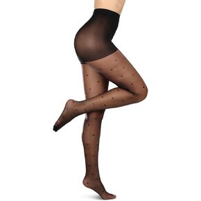 MeMoi Women's Mini Heart Sheer Nylon Tights