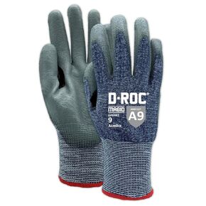 MAGID D-ROC AeroDex ANSI A9 13-Gauge Polyurethane Coated Glove, 1 Pair, Size 6/XS, Blue, GPD982