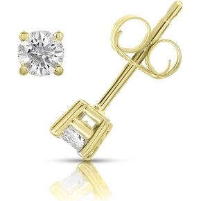 Natalia Drake 14K White Gold 1/5 Cttw Diamond Stud Earrings for Women or Men Push Back Color H-I/Clarity I1-I2