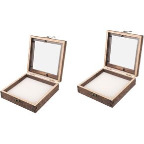 2 Sets Glass Insect Specimen Box Specimen Holder Butterflies Specimen Display Case Vintage Specimen Display Case Specimen Frame Butterflies Specimen Case Wooden Display Case