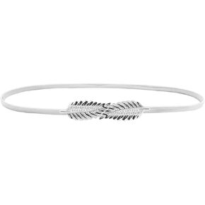 COLORFUL BLING Women Elastic Leaf Waist Belt Waistband for Dress Skirts and Pants Metallic Body Chain Jewelry