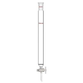 stonylab Borosilicate Glass Column Chromatography with G2 Sand Plate, 19 mm Inner Diameter, 457 mm Effective Length, 24/40 Joint