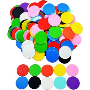 Smartdealspro 1 1/2 Inch 37mm 10 Colors Opaque Plastic Poker Chips Counting Discs Markers Counters with Box for Casino Card Games Math Learning