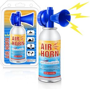 2 Pack Large Air Horn 3.5oz, 122dB Very Loud Air Horns Can, Marine Boat Air Horns for Safety, Meet Coast Guard, Fog Horn Blow Horn Boat Accessories, Ideal for Boating, Camping, Hiking