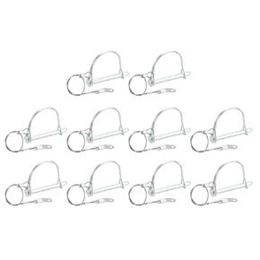 uxcell 20Pcs Coupler Pin, 0.31" ID 2.76" L Carbon Steel Square Pin with Anti-Lost Leash Shaft Locking Pin for Farm Trailers Lawn Garden, Silver Blue